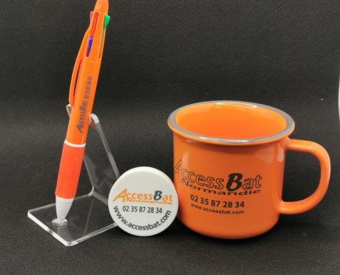 Aimant, mug et stylos personnalisés pour Access bat - Échantillons