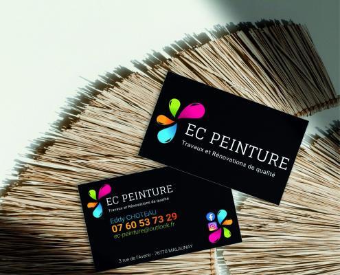 Cartes commerciales recto-verso pour EC Peinture - Visuel des cartes