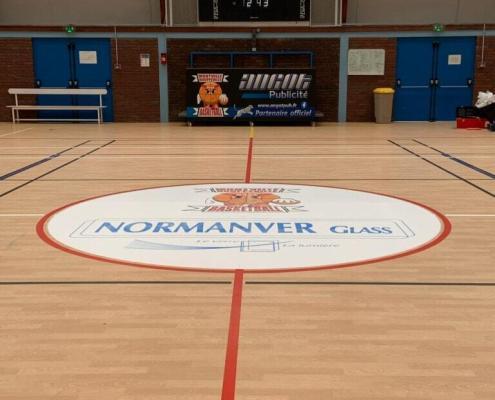Création d'un rond central de terrain de basketball pour MHBB - Photo de la création