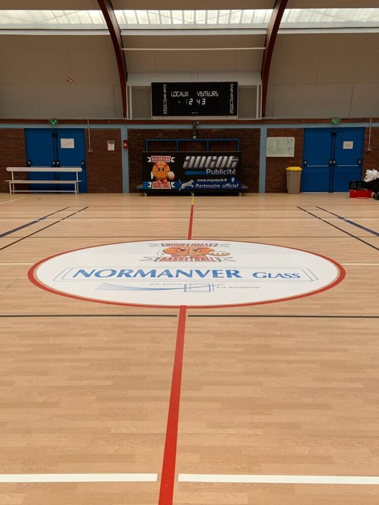 Création d'un rond central de terrain de basketball pour MHBB - Photo de la création